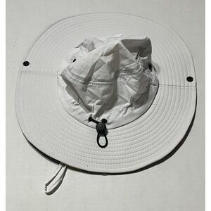 JB Reversible Sun Hat White Tropical Bird Paradise Floral Wide Brim Bucket Hat